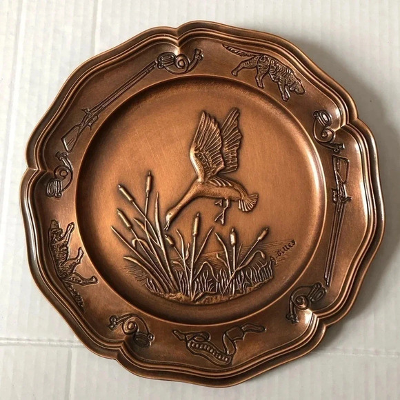 Vtg Gilbert Giles Copper  Decor Plate - Picture 1 of 9